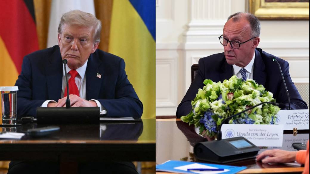 Click to play video: 'German chancellor ‘can’t imagine’ Trump-Zelenskyy-Putin meeting without ceasefire'
