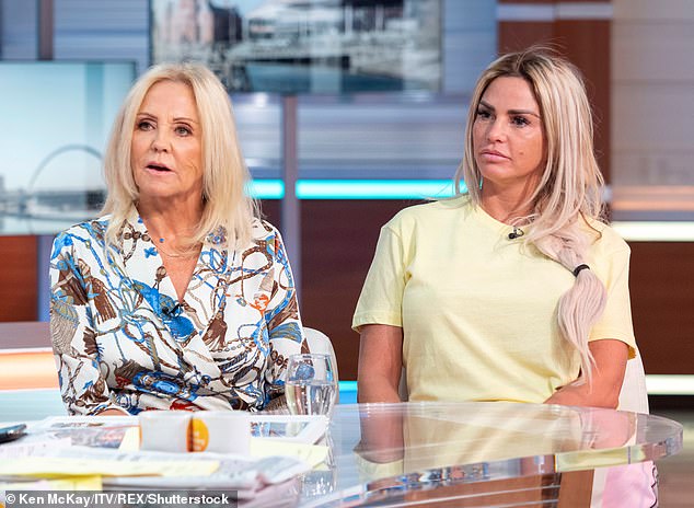 Katie praised her mum for always coming along to her jobs when she was younger, she recently said: 'My mom and Nan used to come along and support'; pictured 2019