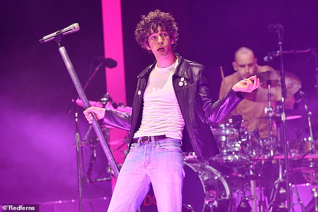 She said: 'I saw Matty Healy say that he doesn¿t want to be political, which I found disappointing. It¿s very easy for someone who¿s white, straight and very privileged to say that. Good for you, hun!'; pictured Matty in June