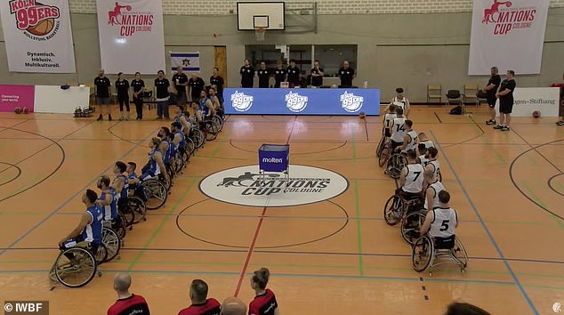 The British team turned their wheelchairs away during Hatikvah, the national anthem of the Jewish state