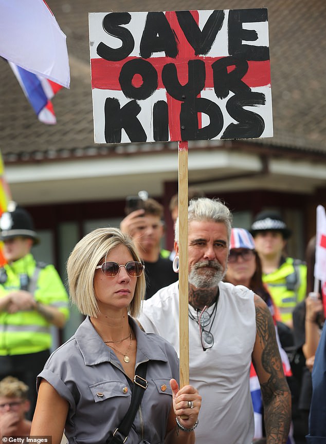 Local councils also publicly announced their intention to seek legal advice as to whether they could achieve a similar injunction to Epping for hotels in their areas (pictured: protesters in Norwich)