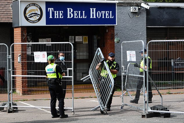 Demonstrations first began outside The Bell Hotel (pictured) in Epping after it was revealed that one resident, an asylum seeker from Ethiopia, had been accused of sexually assaulting a local schoolgirl