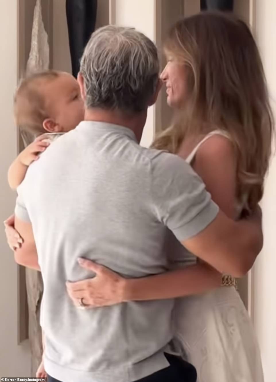 Karren shared a clip of husband Paul spending quality time with their grandson Leo, as well as snippets of the pair dancing together