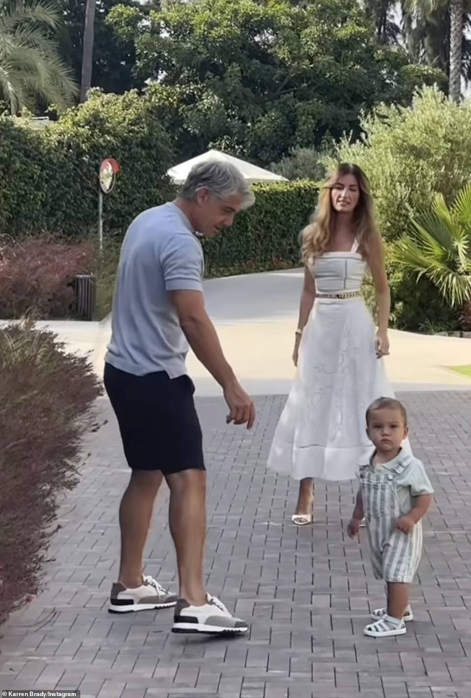 Karren and her husband Paul are currently on holiday with their pregnant daughter Sophia and grandson Leo