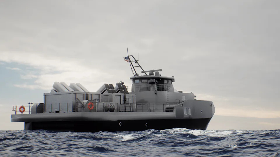 The Bengal-MC’s design is a blend of hovercraft and catamaran features, known as a Surface Effect Ship. <em>Eureka Naval Craft</em>