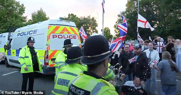 The protest outside the Bell Hotel came after the Government won a court challenge which means asylum seekers can continue to be housed at the Essex hotel