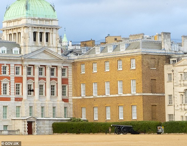 Ms Rayner also has a three-bedroom grace-and-favour flat in Admiralty House (pictured) - which used to be home to Winston Churchill