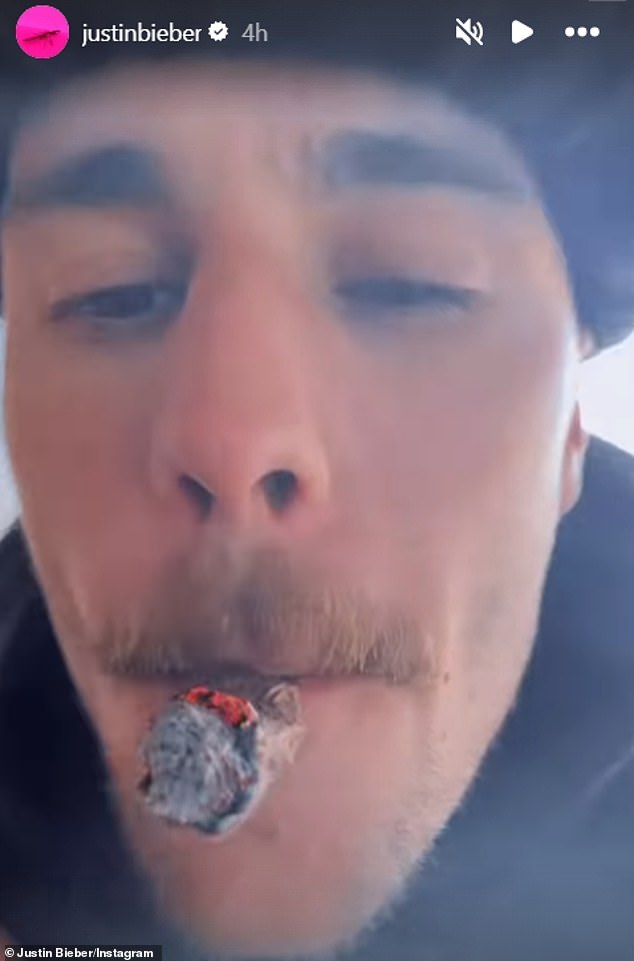 Back in February, Justin sparked concern among fans when he appeared to be smoking a joint in a minute-long clip showing him inhaling and exhaling smoke
