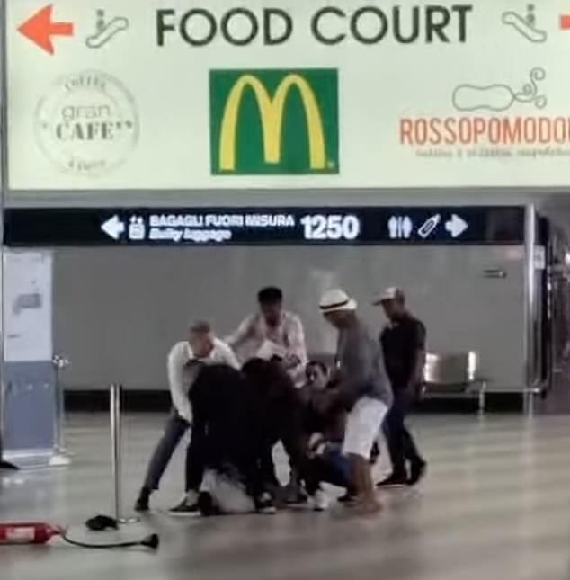 Chaotic scenes in Malpensa airport on Wednesday after a man allegedly set fire to the airport