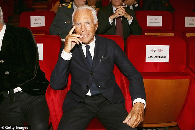 Armani attends the La Grande Guerra screening during the 13th Rome Film Fest at Auditorium Parco Della Musica on October 26, 2018 in Rome, Italy