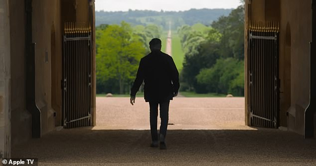 Eugene was also seen walking around the grounds of Windsor Castle earlier in the clip