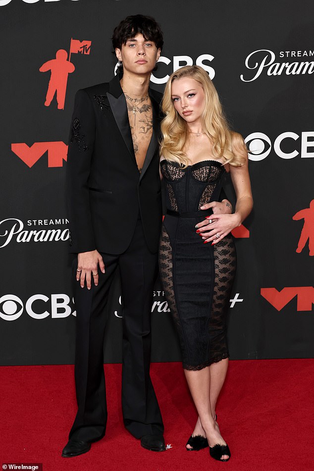 Travis Barker and Shanna Moakler's son, Landon Barker, 21, made his red carpet debut with girlfriend Skyla Sanders, 20, at the event