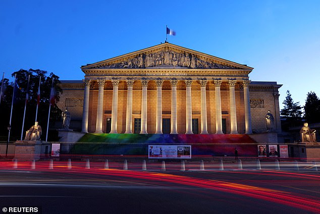 A French flag flutters on top of the National Assembly ahead of a confidence vote on September 6, 2025