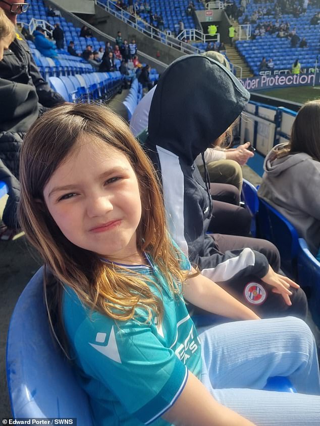 Ed's children, Elijah and Willow, are pictured at a match held at Reading FC when they were back in the UK