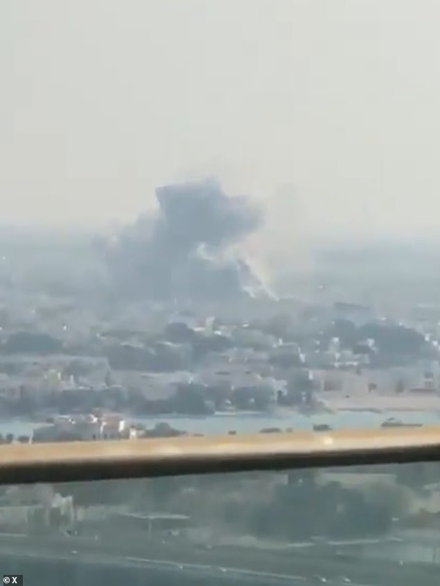 Images from the scene showed huge clouds of smoke billowing above the city
