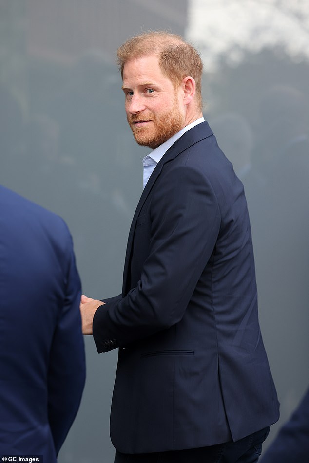 The Duke of Sussex arrives at the Sir Michael Uren Hub at Imperial College London today