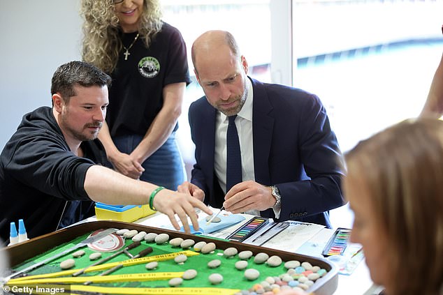 The Prince of Wales takes part in arts activities at Principality Stadium in Cardiff today