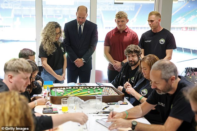 The Prince of Wales takes part in arts activities at Principality Stadium in Cardiff today