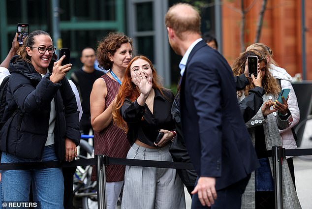 Prince Harry departs following a visit to the Centre for Blast Injury Studies in White City today