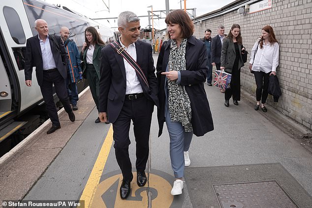 London Mayor Sadiq Khan and Chancellor Rachel Reeves in Wolverhampton on May 13, 2024