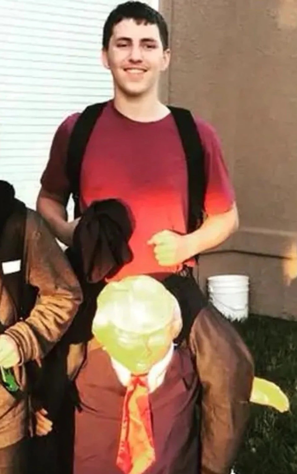 Tyler Robinson appears to wear a Donald Trump costume for Halloween in 2017