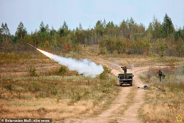 Bastion complexes from the Russian archipelago of Franz Josef Land, which lies in the Arctic Ocean, struck the target in the Arctic with Onyx missiles as part of a drill (pictured, another exercise in the Zapad-2025 series of drills)