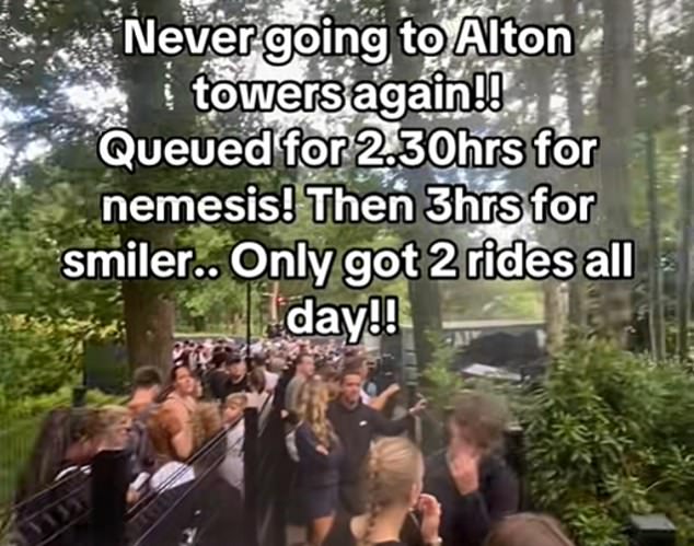 One of the main gripes from UK theme park goers is the long queues times, with this rollercoaster fan saying a trip to Alton Towers saw them go on just two rides in a day