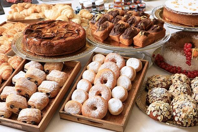 The breakfast buffet at the Cadorin restaurant offers a huge range of foods including several sweet options
