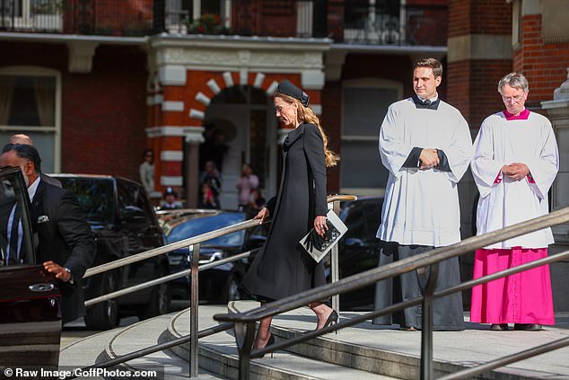 The Princess of Wales leaves Westminster Cathedral this afternoon