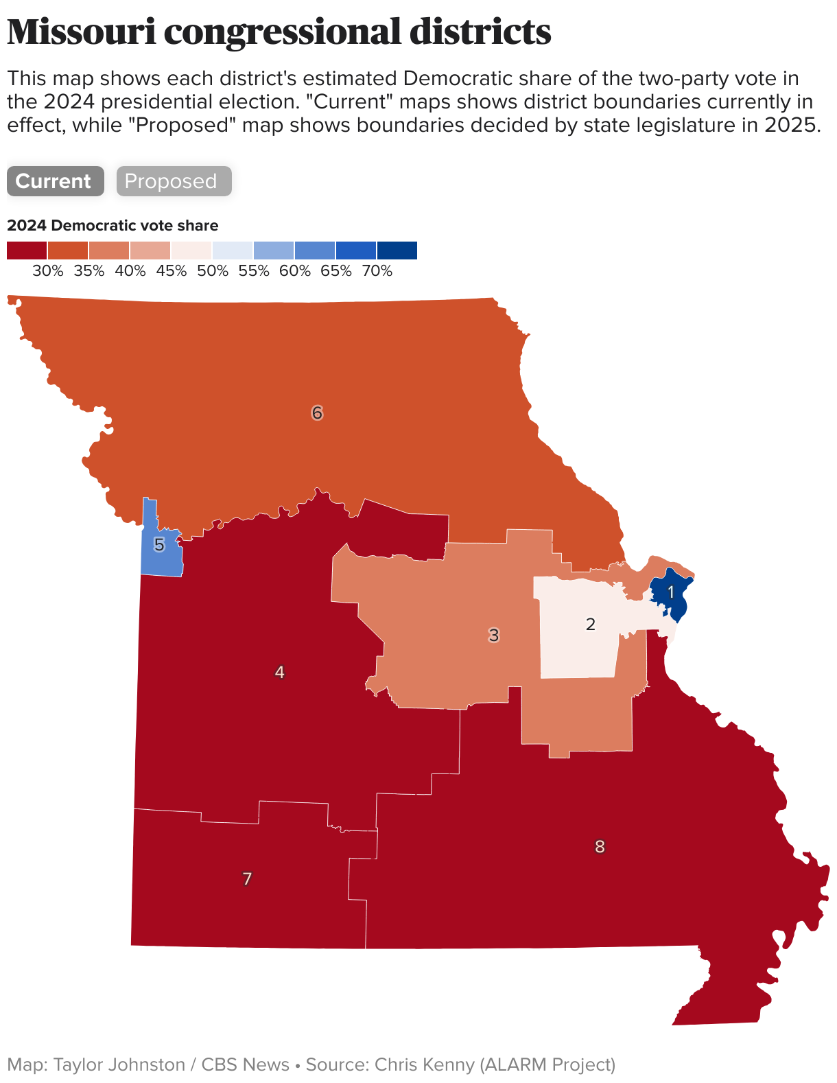Missouri congressional districts (Choropleth map)