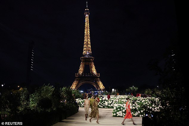 The Eiffel Tower provided a stunning backdrop for the first big show of Paris Fashion Week's Spring/Summer 2026 season