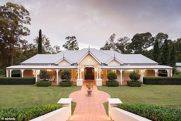 It costs almost $1,000 per night to stay at the luxury Airbnb in Brisbane's west (pictured)