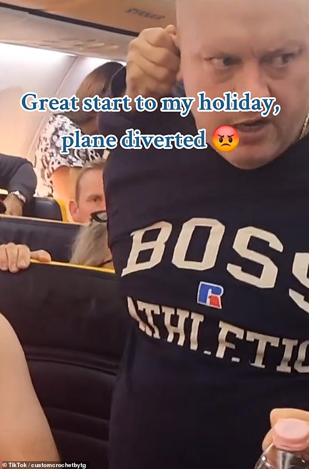A video posted on TikTok by a passenger shows the arrest of one of the drunken men by the police