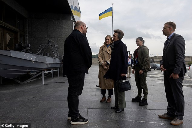 Princess Anne visits a World War Two museum in the base of the Motherland Monument in Kyiv -- September 30, 2025