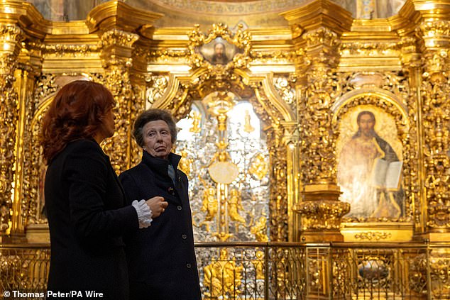 Princess Anne is shown around the St Sophia's Cathedral during her secret visit to Ukraine -- September 30, 2025