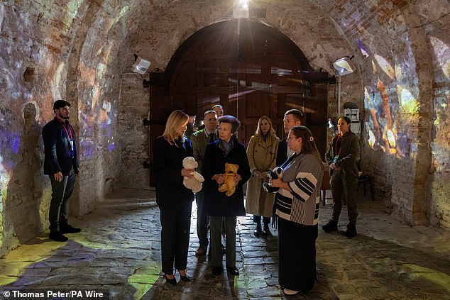 The Princess Royal and Ukraine's First Lady Olena Zelenska (left) visit a memorial for children killed in the conflict in Kyiv -- September 20, 2025
