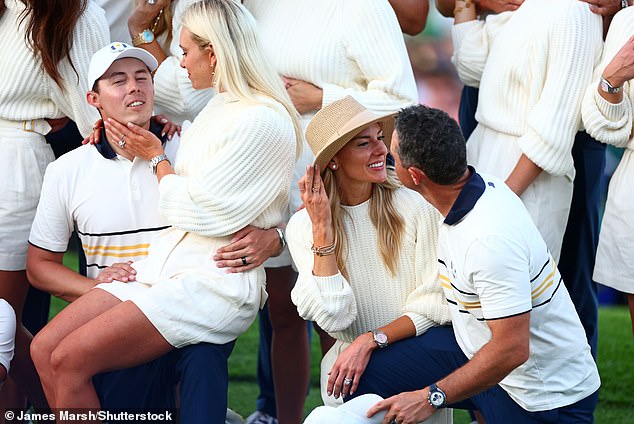 McIrloy and Erica steal a moment as the European celebrations began at Bethpage