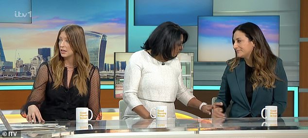 Salma was seen reaching out for MP Luciana's hand after getting emotional