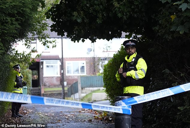 Police presence at a property in Langley Crescent, Prestwich, in connection with the terror attack in which two people died at the Hebrew Congregation synagogue in Crumpsall, Manchester