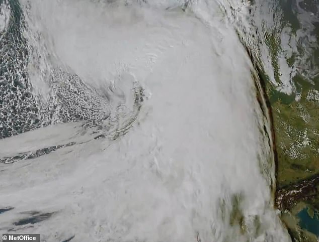 Satellite images from space show the formation of Storm Amy moving over the UK