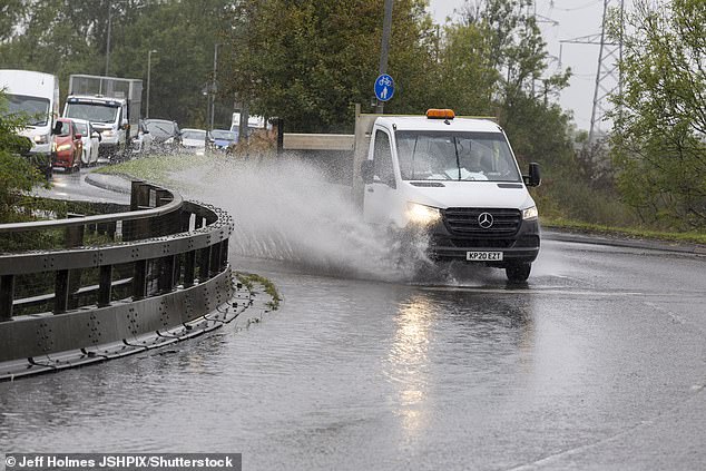 Storm Amy impacts driving conditions on Friday on the M77 in Kilmarnock, East Ayrshire