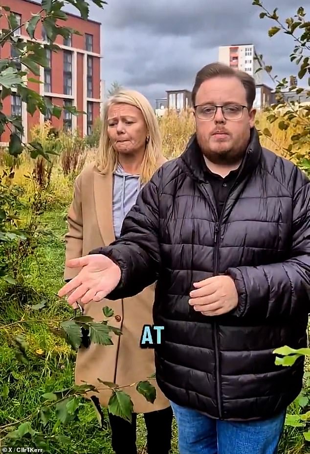 It saw Reform councillors Thomas Kerr and Audrey Dempsey discuss the city's drug problems at a site just yards away from a student accommodation