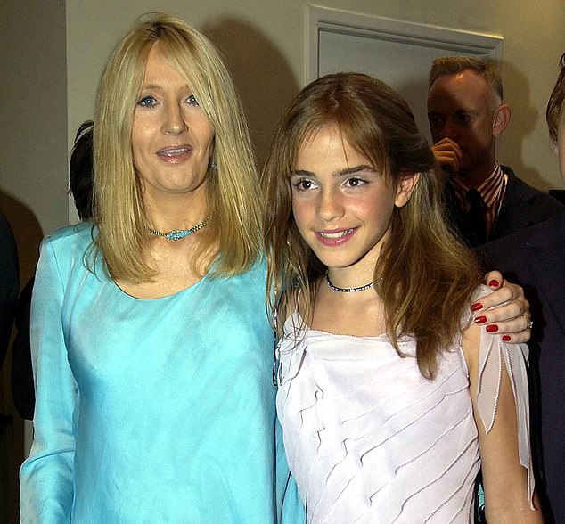 Ms Rowling said she had long felt 'protective' over the former child star (pictured: the pair in 2002)