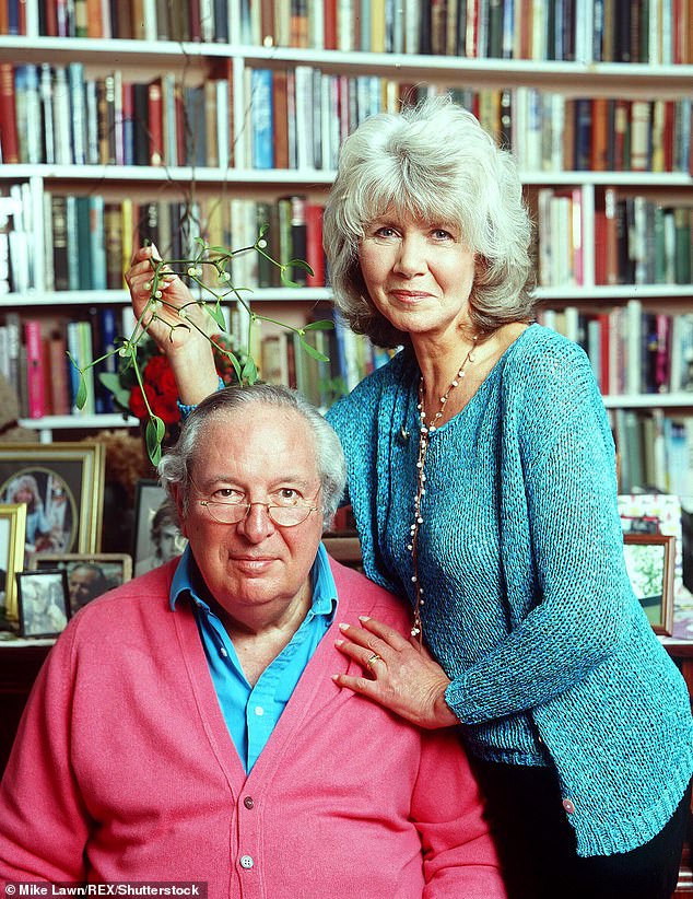Dame Jilly Cooper and husband Leo at their home in 2001