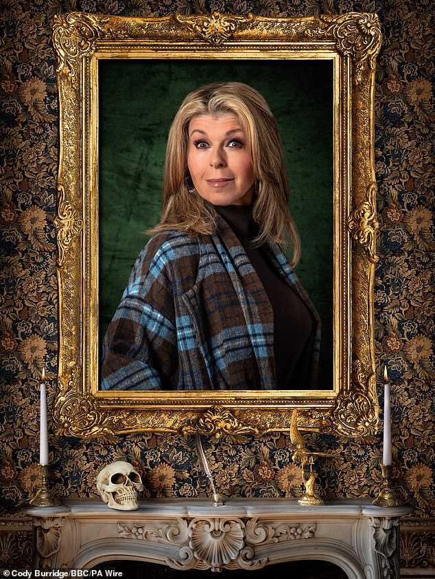 This Morning host Kate Garraway, 58, (pictured) is second in line for the win with 4/1 and a probability of 20.0%