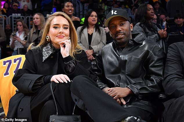 Adele and Rich Paul attending a basketball game in Los Angeles earlier this year