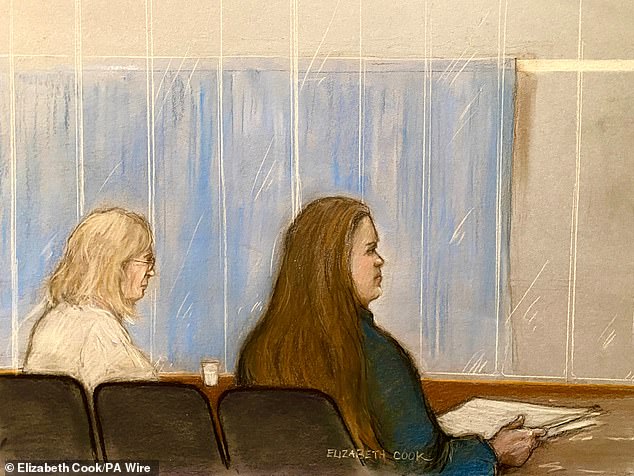 Wandelt and Spragg are pictured in a court sketch today