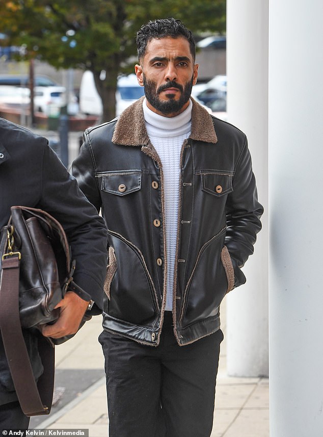 Bilel Saadaoui is pictured today outside Preston Crown Court where he is on trial for terrorism offences