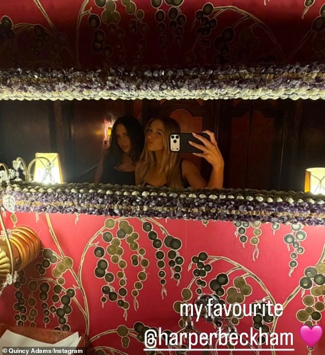 Quincy posted a snap taken of herself and Harper as they pouted for the camera while posing up a storm together in the ladies