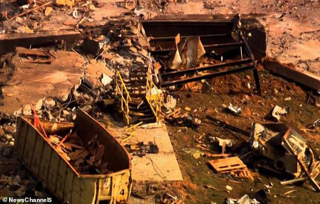 The Bureau of Alcohol , Tobacco, Firearms and Explosives (ATF) has also been dispatched to the plant to investigate the explosion. Pictured is destruction caused by the blast